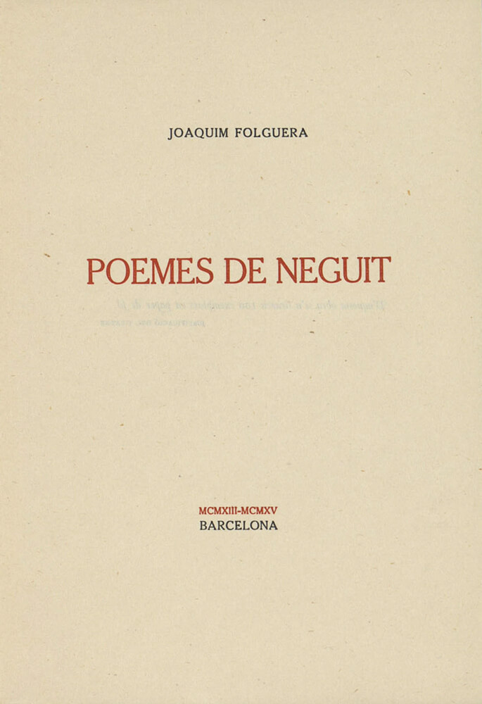 Poemes de neguit – Joaquim Folguera 58 Poemes de neguit joaquim folguera poesia poeta noucentisme noucentista josep carner