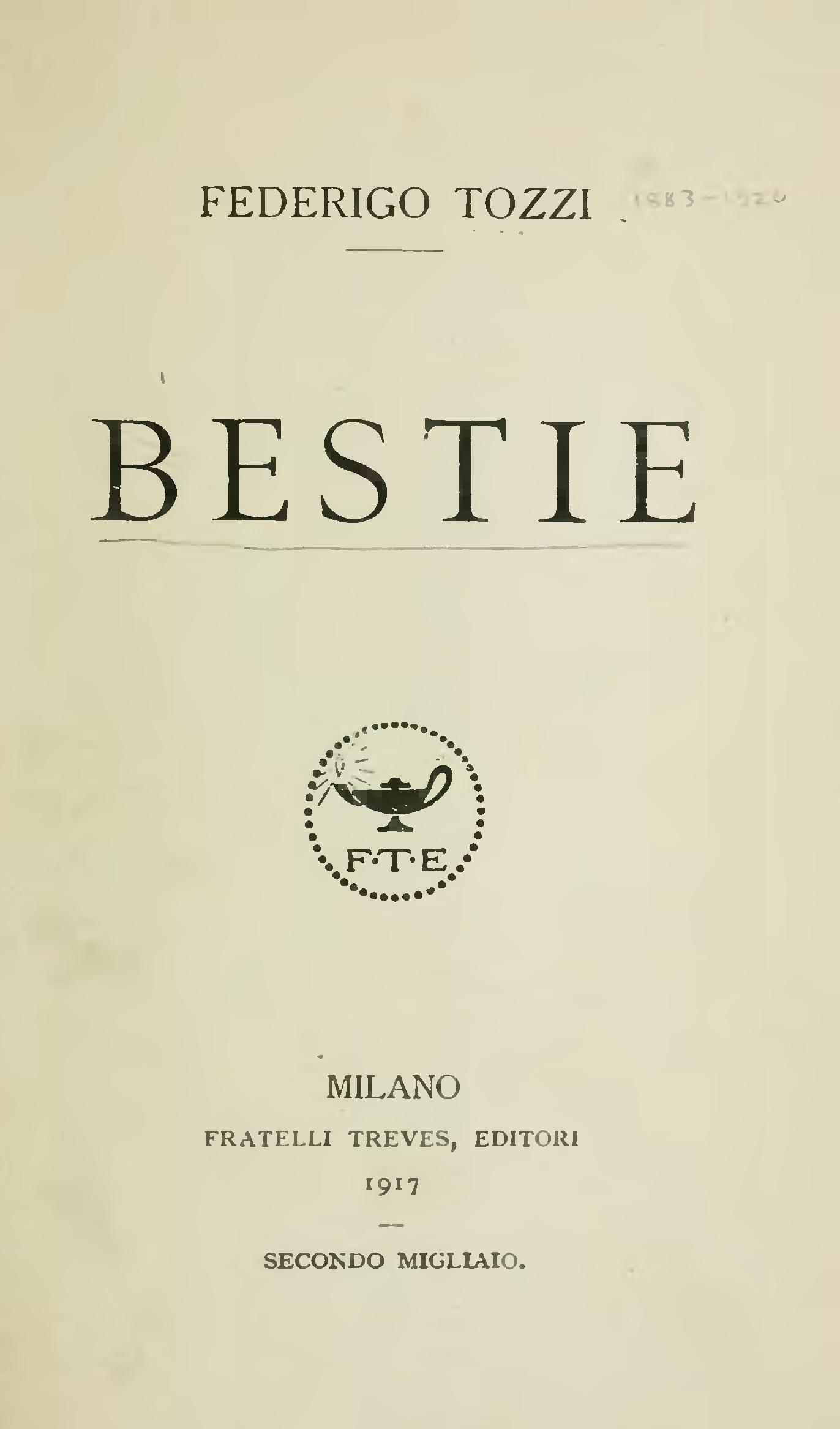 Bèsties – Federigo Tozzi 58 Bèsties Federigo Tozzi català